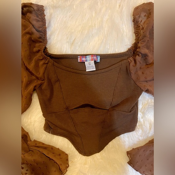 Brown Crop Top - Picture 2 of 6